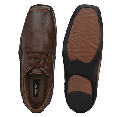 Egoss Casual Derby Lace Up Leather Shoes For Men