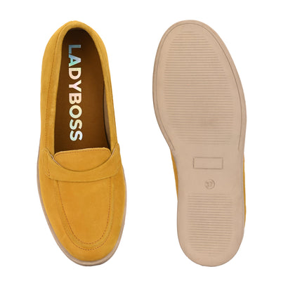 Aero-Glam Suede Loafers by Lady Boss