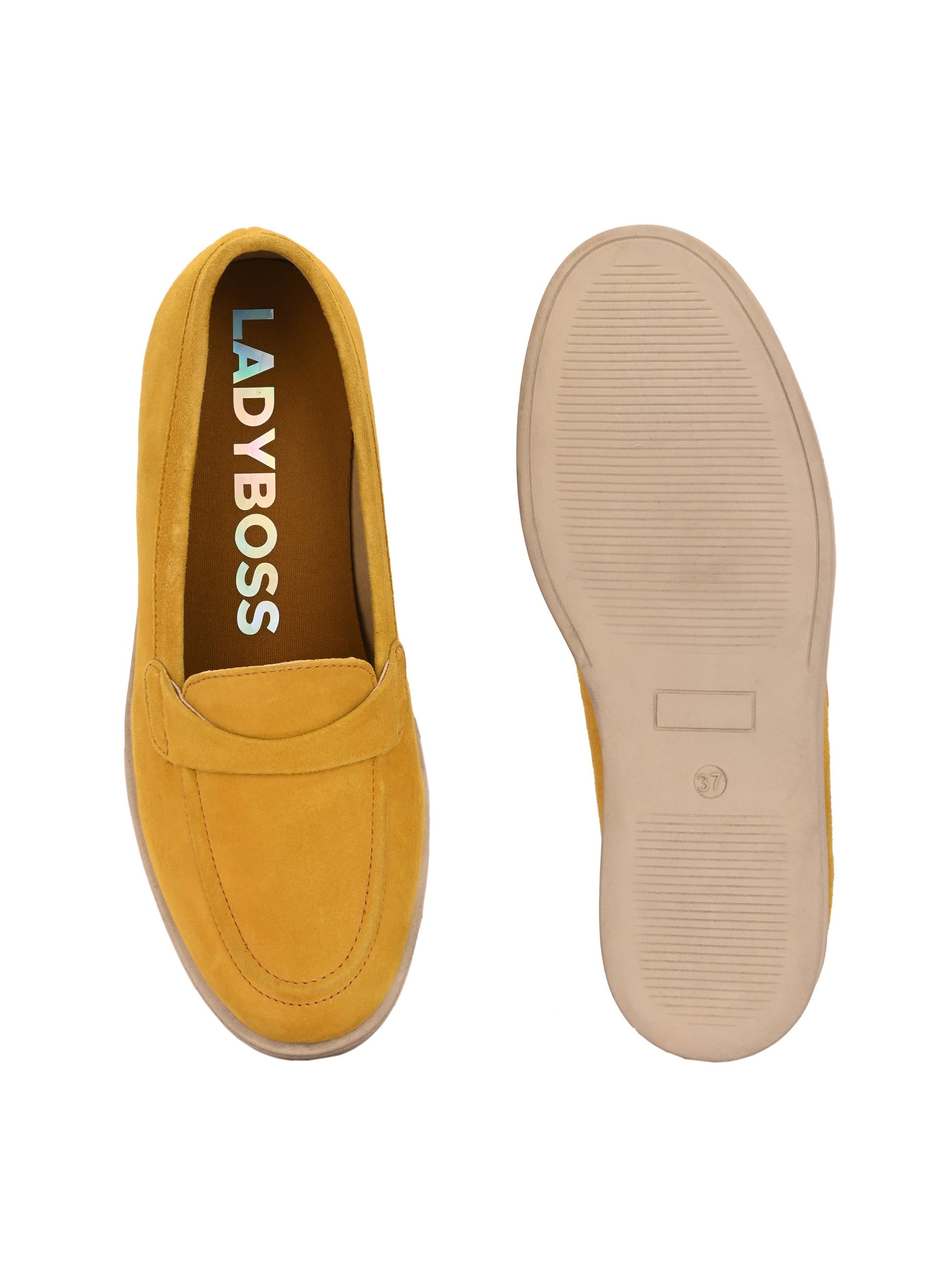 Aero-Glam Suede Loafers by Lady Boss