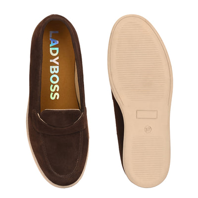 Aero-Glam Suede Loafers by Lady Boss