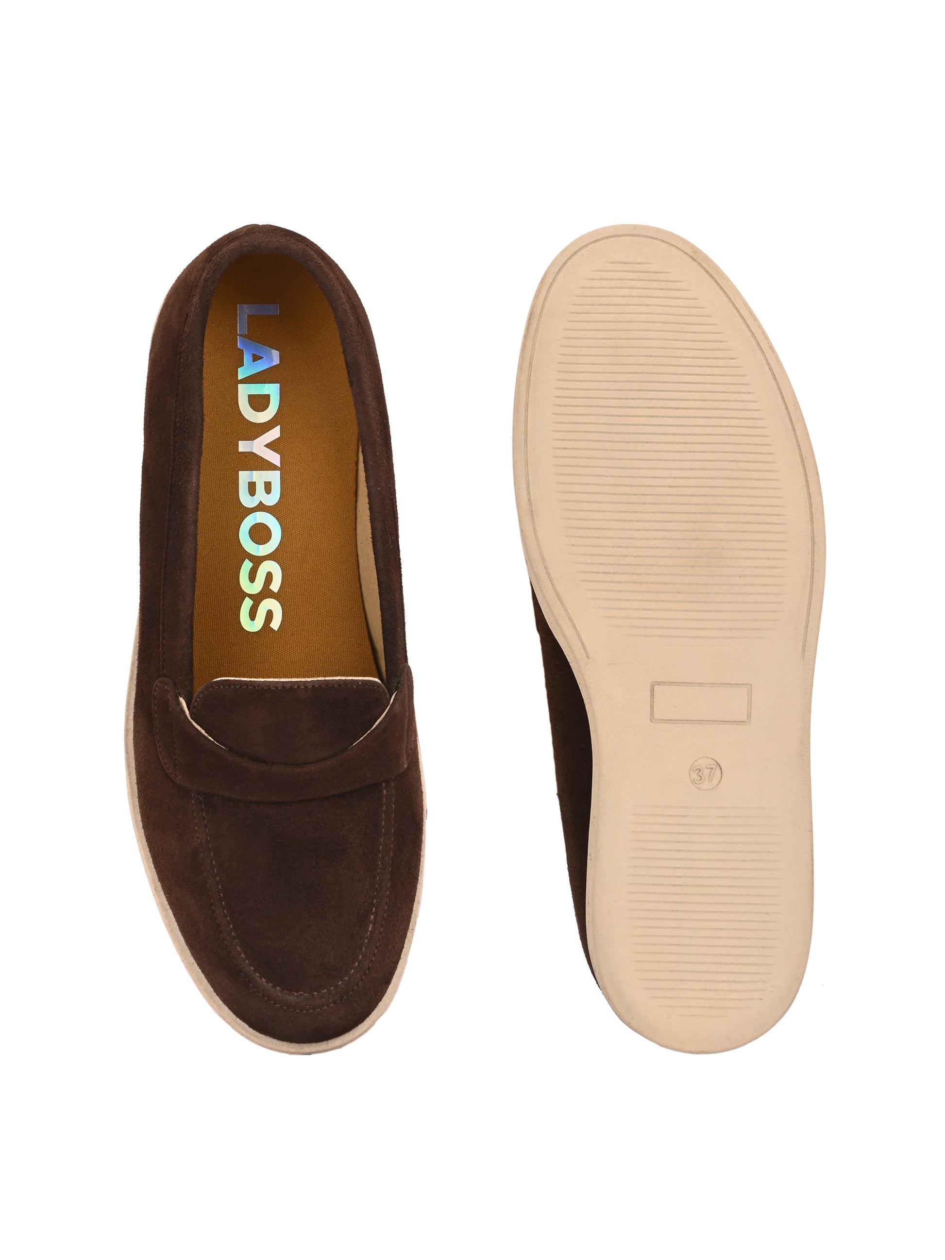 Aero-Glam Suede Loafers by Lady Boss