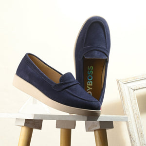 Aero-Glam Suede Loafers by Lady Boss