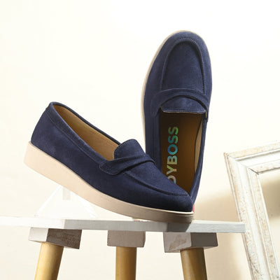 Aero-Glam Suede Loafers by Lady Boss