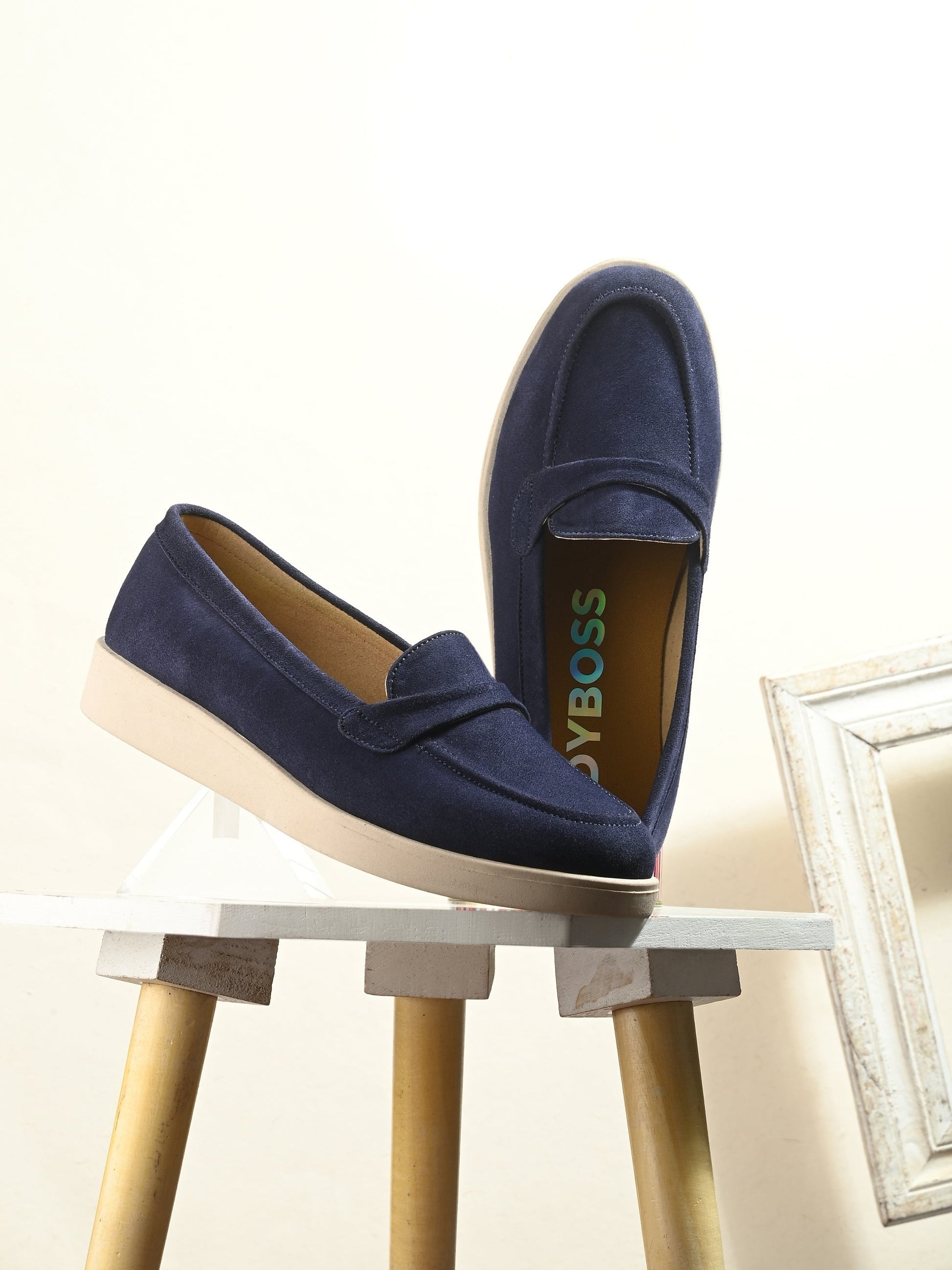 Aero-Glam Suede Loafers by Lady Boss