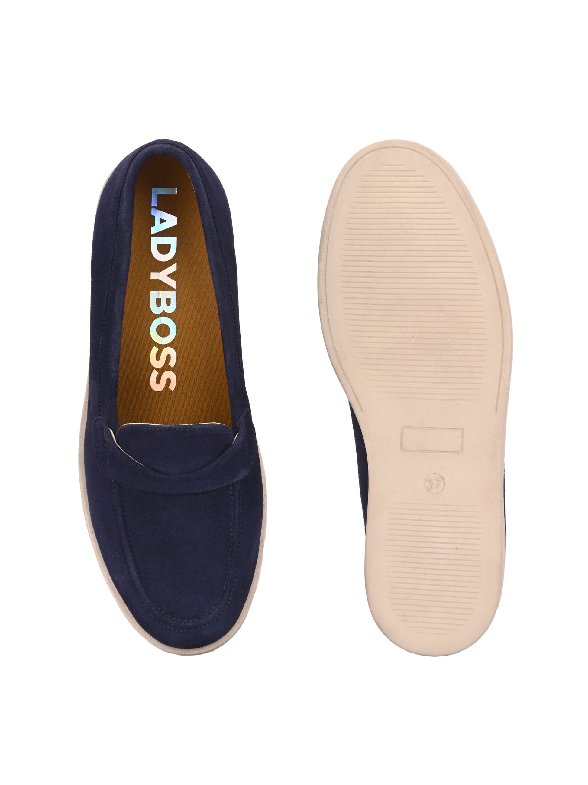 Aero-Glam Suede Loafers by Lady Boss