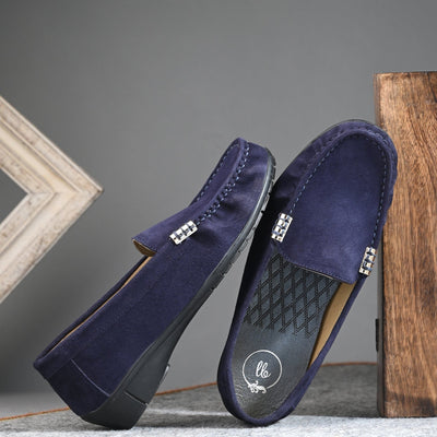 Santorini Suede Loafers by Lady Boss