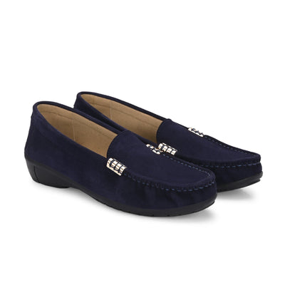 Santorini Suede Loafers by Lady Boss