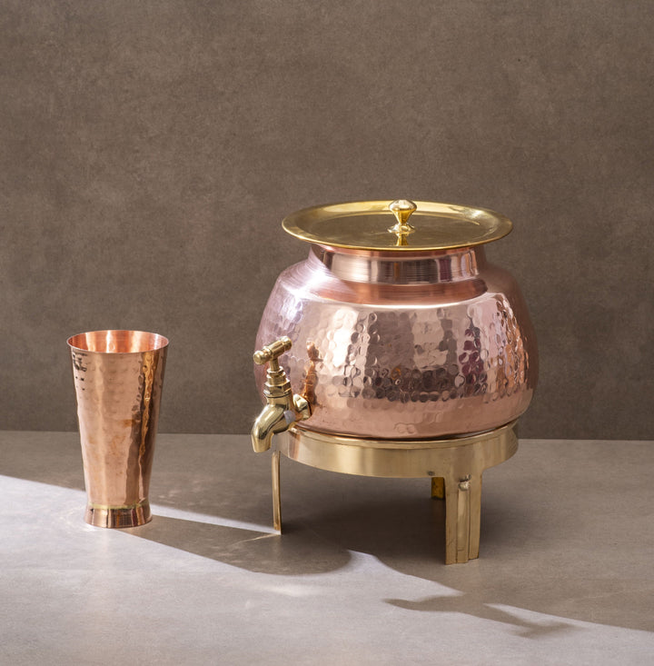 Copper Water Dispenser Set