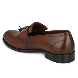Tassled Formal Penny Loafers For Men with Textured Top