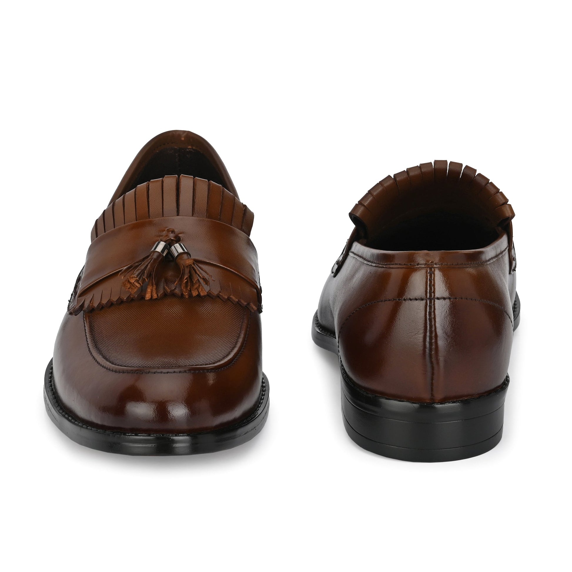 Tassled Formal Penny Loafers For Men with Textured Top
