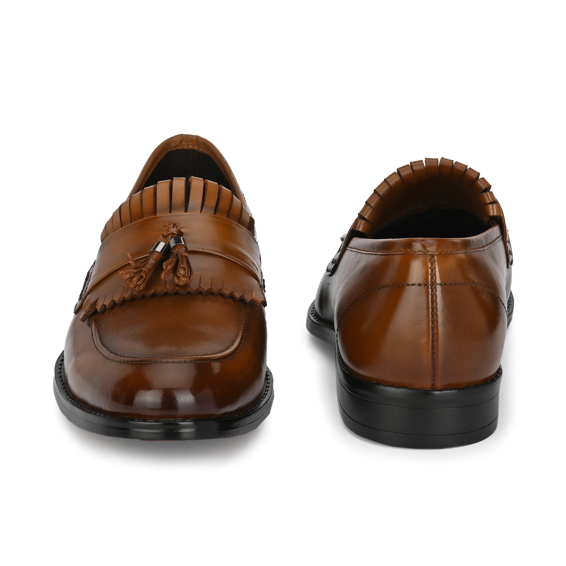 Tassled Formal Penny Loafers For Men with Textured Top