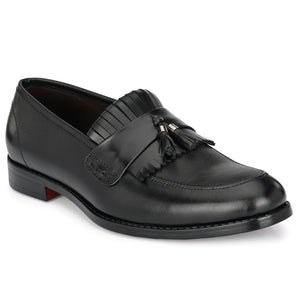 Tassled Formal Penny Loafers For Men with Textured Top