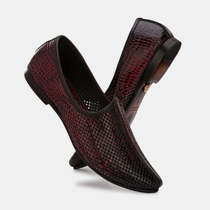Textured Cherry Malaga Jooti by Lafattio