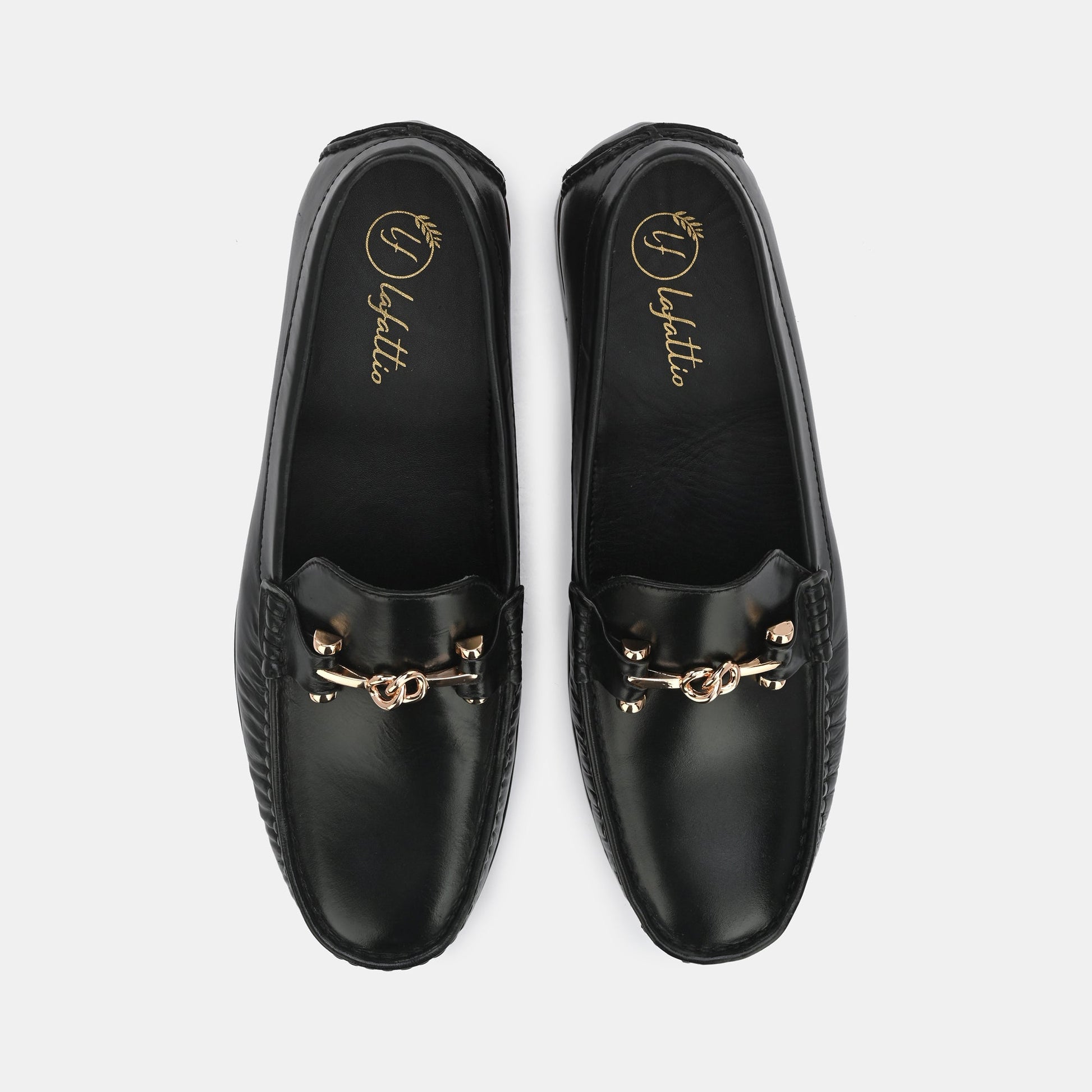 Black Buckled Loafers by Lafattio