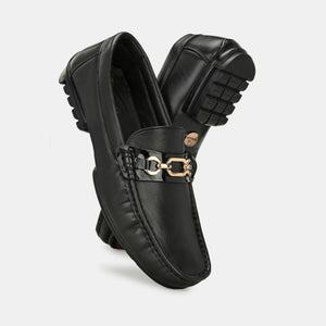 Black Buckled Loafers by Lafattio