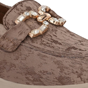 Brown Diamond Casual Loafers by Lady Boss