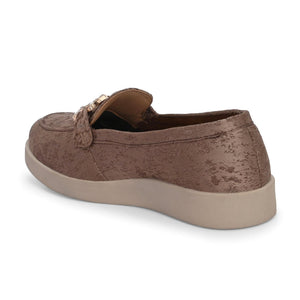 Brown Diamond Casual Loafers by Lady Boss
