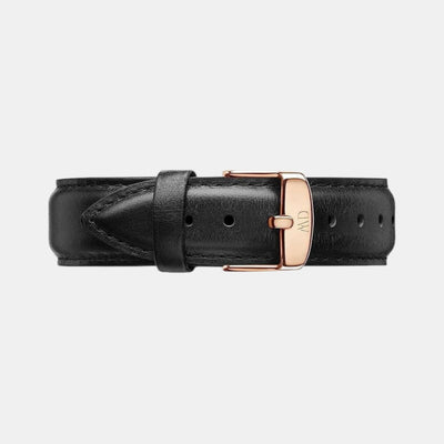 Classic Men Quartz Rose Gold Dial Analog Leather Watch DW00100127K