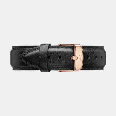 Classic Unisex Quartz Black Dial Analog Leather Watch DW00100139K