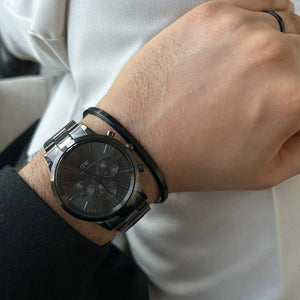 Daniel Wellington Iconic Chronograph Link Onyx B Black Sunray Dial Men 42mm DW00100642