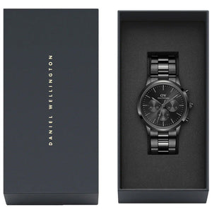 Daniel Wellington Iconic Chronograph Link Onyx B Black Sunray Dial Men 42mm DW00100642