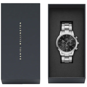 Daniel Wellington Iconic Chronograph Link Onyx B Black Sunray Dial Men 42mm DW00100645