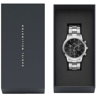 Daniel Wellington Iconic Chronograph Link Onyx B Black Sunray Dial Men 42mm DW00100645