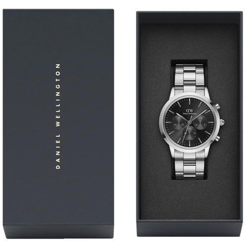 Daniel Wellington Iconic Chronograph Link Onyx B Black Sunray Dial Men 42mm DW00100645