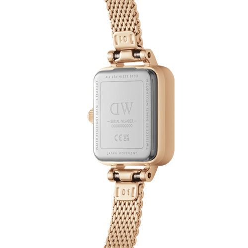 Daniel Wellington Quadro Mini Melrose Rose Gold Emerald Emerald Sunray Dial Women 15.4mm*18.2mm DW00100648
