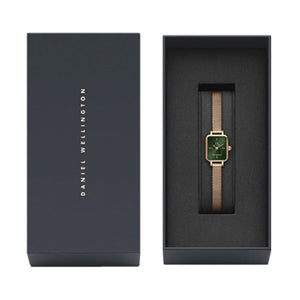 Daniel Wellington Quadro Mini Melrose Rose Gold Emerald Emerald Sunray Dial Women 15.4mm*18.2mm DW00100648