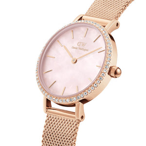 Daniel Wellington Petite Lumine Bezel Melrose Pink MOP Pink Mother-Of-Pearl Dial Women 28mm DW00100663