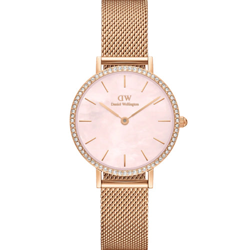 Daniel Wellington Petite Lumine Bezel Melrose Pink MOP Pink Mother-Of-Pearl Dial Women 28mm DW00100663