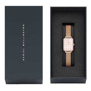 Daniel Wellington Quadro Lumine Bezel Melrose  Pink Mother-Of-Pearl Dial Women 20*26mm DW00100669