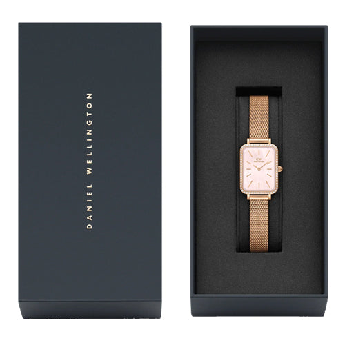 Daniel Wellington Quadro Lumine Bezel Melrose  Pink Mother-Of-Pearl Dial Women 20*26mm DW00100669