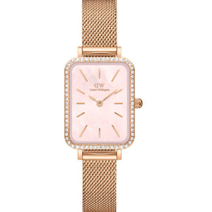 Daniel Wellington Quadro Lumine Bezel Melrose  Pink Mother-Of-Pearl Dial Women 20*26mm DW00100669