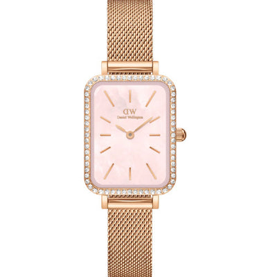 Daniel Wellington Quadro Lumine Bezel Melrose  Pink Mother-Of-Pearl Dial Women 20*26mm DW00100669