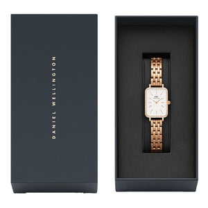 Daniel Wellington Quadro Lumine Bezel 5-Link Melrose White Dial Women 20*26mm DW00100672