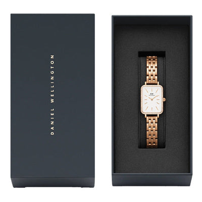 Daniel Wellington Quadro Lumine Bezel 5-Link Melrose White Dial Women 20*26mm DW00100672