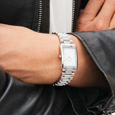 Bound Men Quartz White Dial Analog Stainless Steel Watch DW00100701