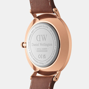 Classic Men Quartz Brown Dial Analog Leather Watch DW00100707K