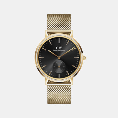 Classic Men Quartz Black Dial Analog Stainless Steel Watch DW00100713K