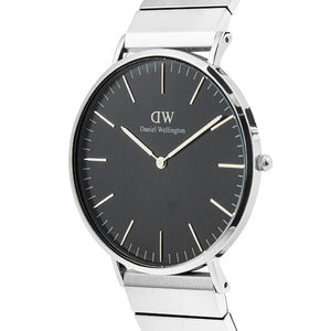 Daniel Wellington Classic Piano Link Onyx Silver Black Dial Men 40mm DW00100774
