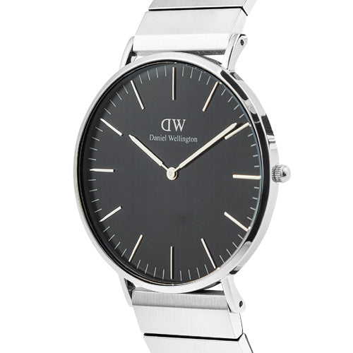 Daniel Wellington Classic Piano Link Onyx Silver Black Dial Men 40mm DW00100774
