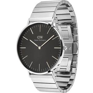 Daniel Wellington Classic Piano Link Onyx Silver Black Dial Men 40mm DW00100774