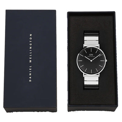 Daniel Wellington Classic Piano Link Onyx Silver Black Dial Men 40mm DW00100774