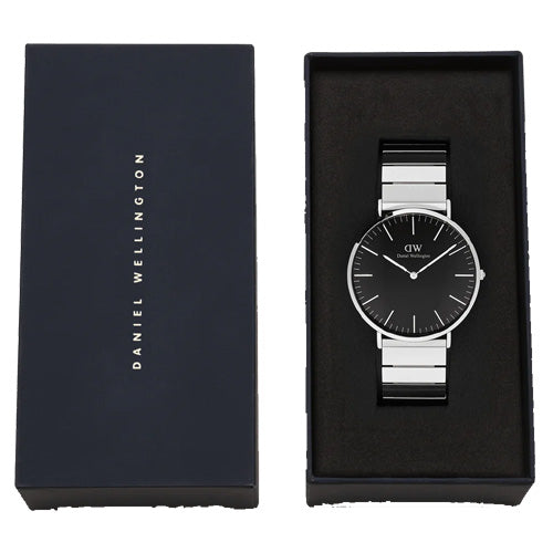 Daniel Wellington Classic Piano Link Onyx Silver Black Dial Men 40mm DW00100774