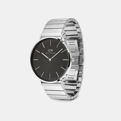 Classic Men Quartz Black Dial Analog Stainless Steel Watch DW00100774