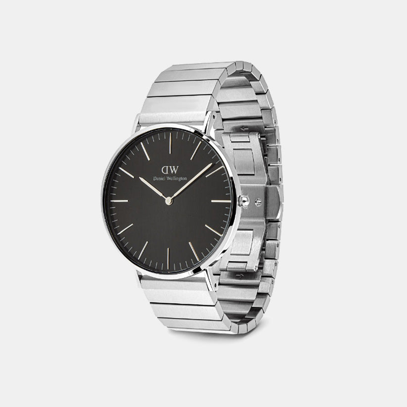 Classic Men Quartz Black Dial Analog Stainless Steel Watch DW00100774