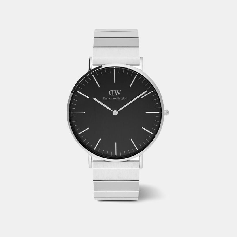 Classic Men Quartz Black Dial Analog Stainless Steel Watch DW00100774
