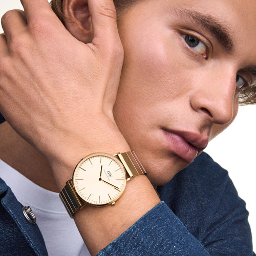 Daniel Wellington Classic Piano Link Gold Unitone Gold Dial Men 40mm DW00100779
